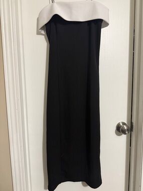 Express Strapless Black and White Gown